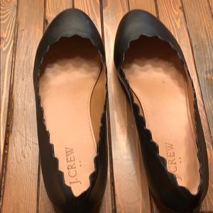 J crew leather scalloped flats